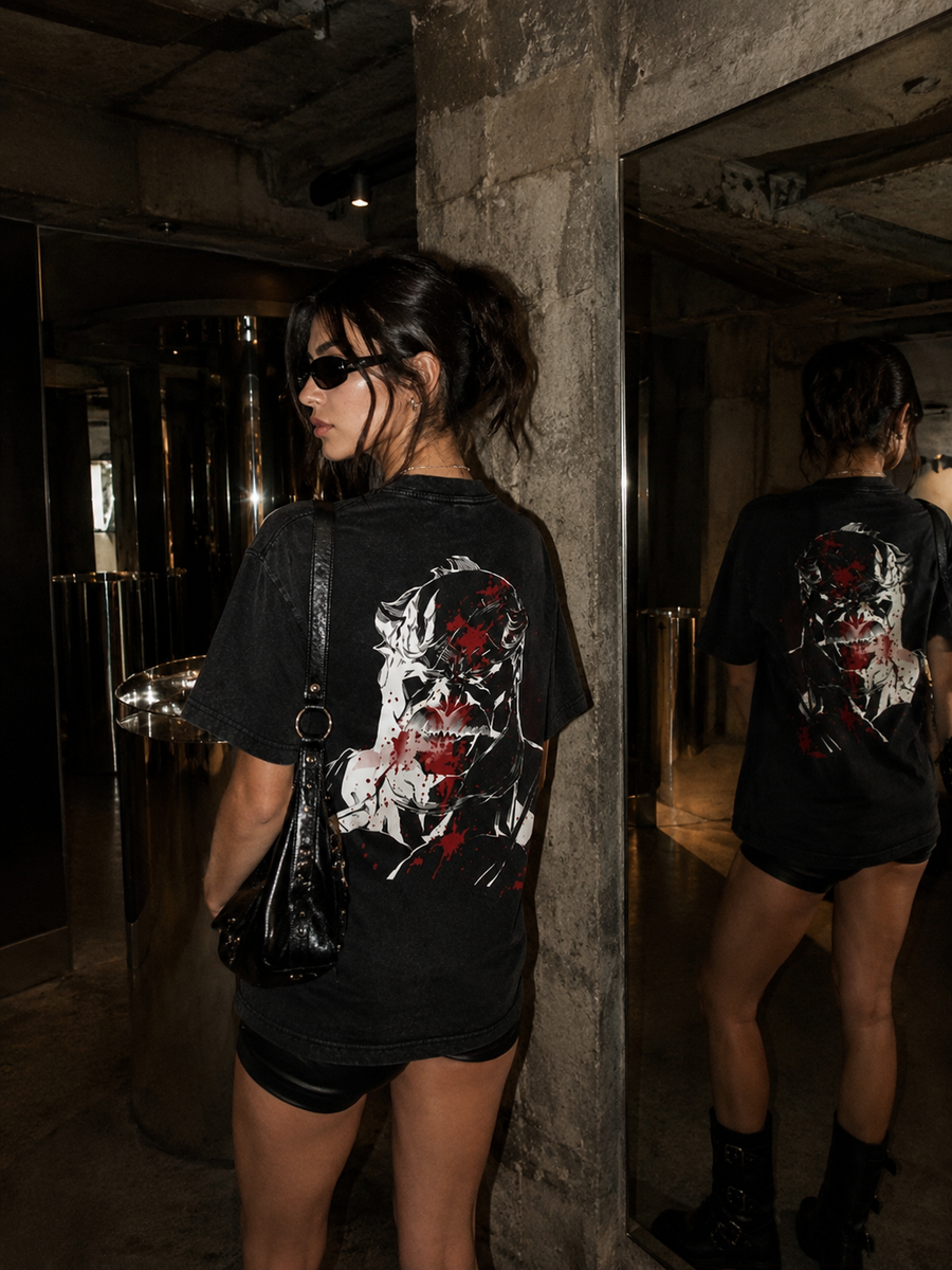 Siyah Yıkamalı Invincible Omni-Man Unisex T-Shirt