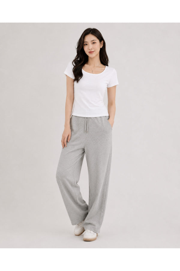 Beyaz Basic Y2K Kısa Kollu Crop - None Wear