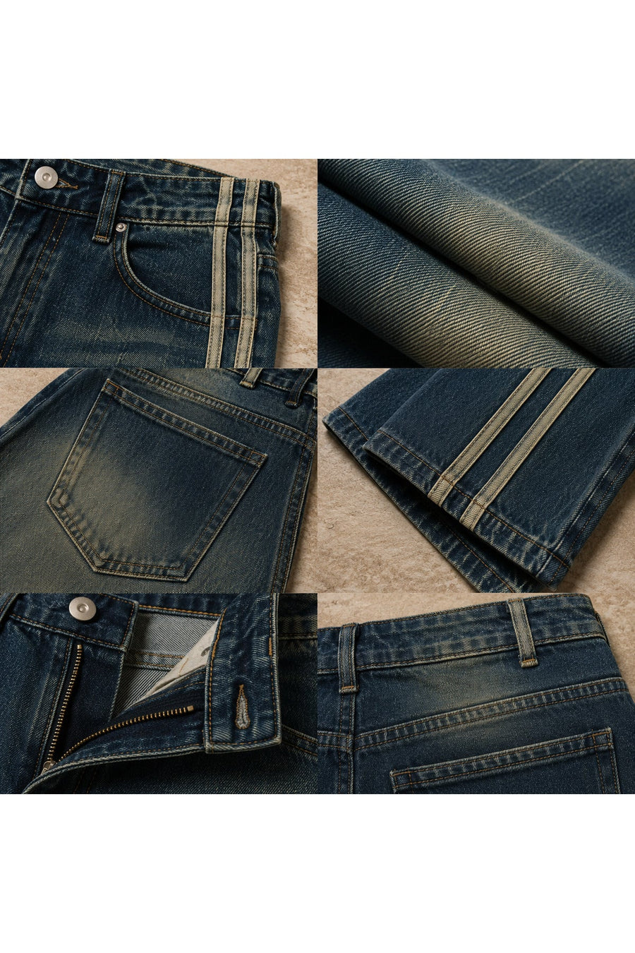 Tint Yıkamalı Yan Şerit Detaylı Baggy Jean Pantolon Y2K Wide Leg - None Wear